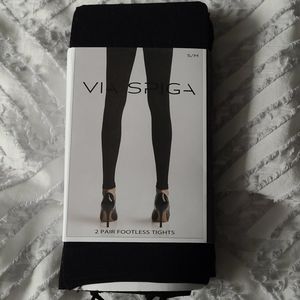 Via Spiga 2 pair footless tights